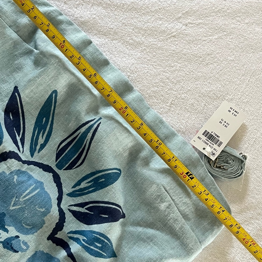 NWT Abercrombie & Fitch Scarlett Linen Blend Dress Blue Floral Pattern SP - Picture 3 of 12